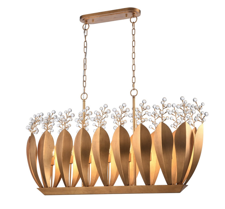 Arabela Lighting - 85130-7 - Seven Light Linear Chandelier - Callista - Antique Gold Leaf