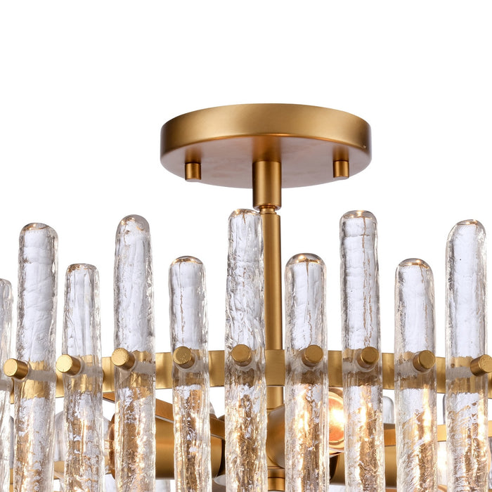 Arabela Lighting - 85109-4 - Four Light Semi Flush Mount - Icicles - Satin Brass