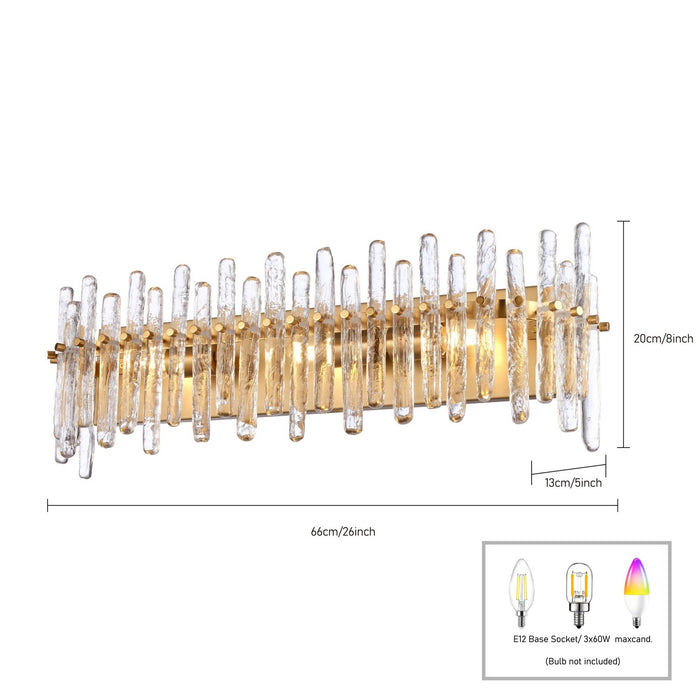 Arabela Lighting - 85107-3 - Three Light Vanity - Icicles - Satin Brass