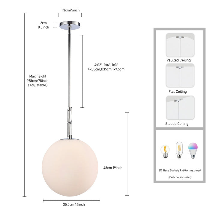 Arabela Lighting - 85376-1 - One Light Pendant - Concentro - Polished Chrome