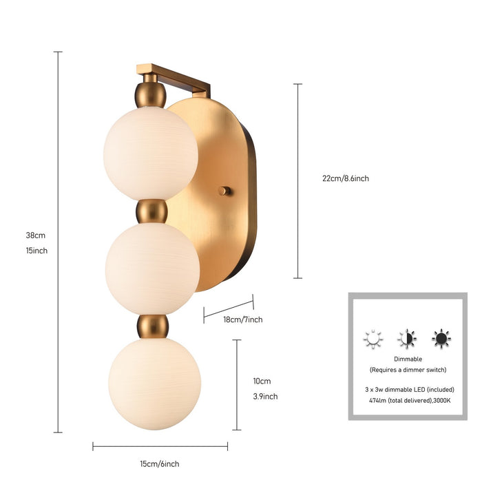 Arabela Lighting - 85288-3 - LED Wall Sconce - Mod - Satin Brass