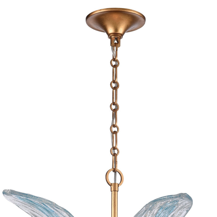 Arabela Lighting - 85391-6 - Six Light Pendant - Fiore - Antique Gold Leaf