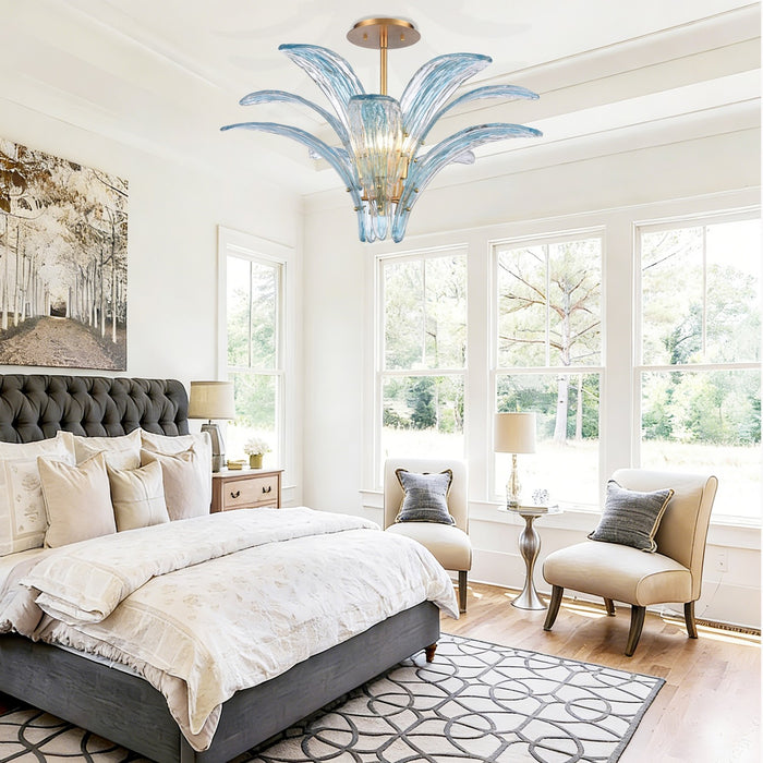 Arabela Lighting - 85394-5 - Five Light Semi Flush Mount - Fiore - Antique Gold Leaf