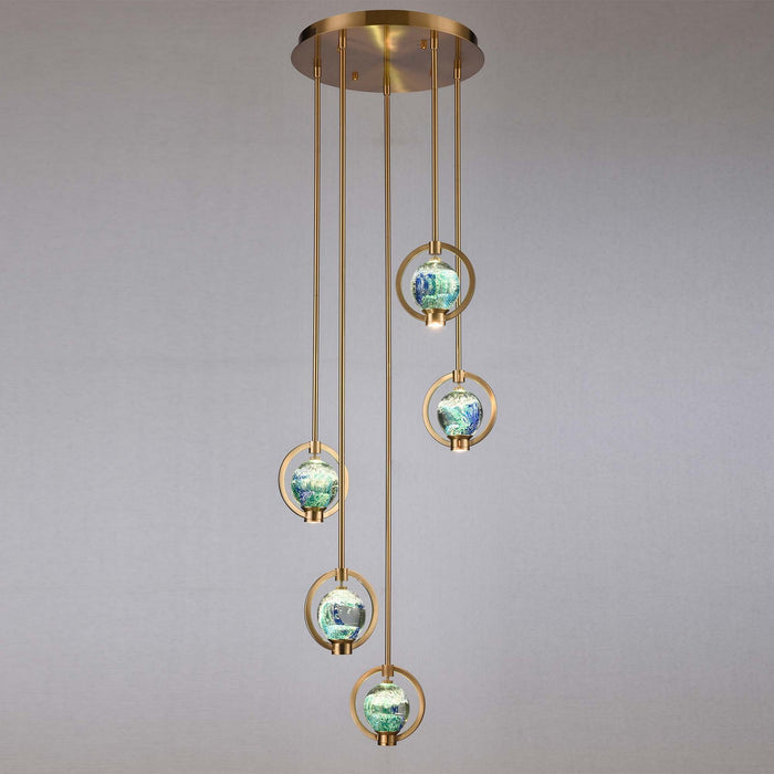 Arabela Lighting - 85400-5 - LED Pendant - Utopia - Lacquered Gold