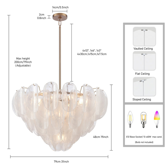 Arabela Lighting - 85411-13 - 13 Light Pendant - Chateau - Satin Brass