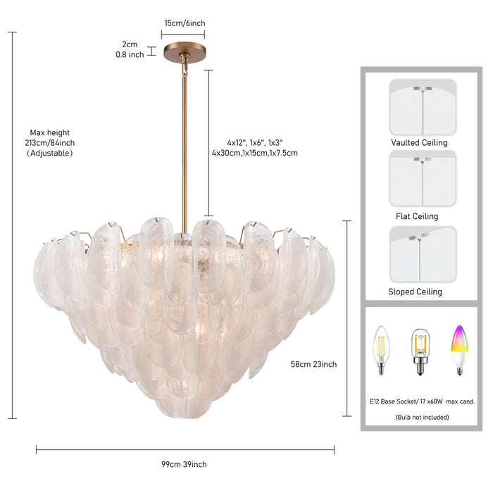 Arabela Lighting - 85412-17 - 17 Light Pendant - Chateau - Satin Brass