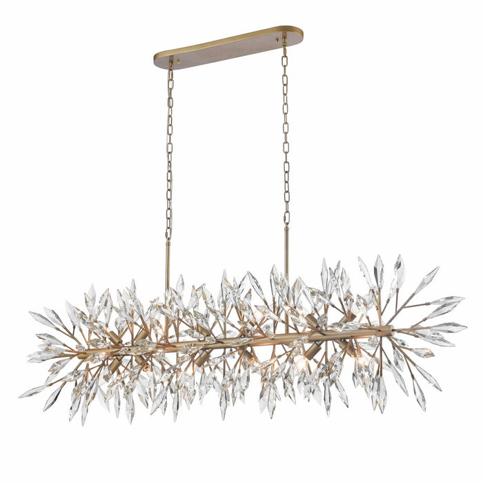 Arabela Lighting - 85420-12 - 12 Light Linear Chandelier - Crystal Fusion - Peruvian Gold