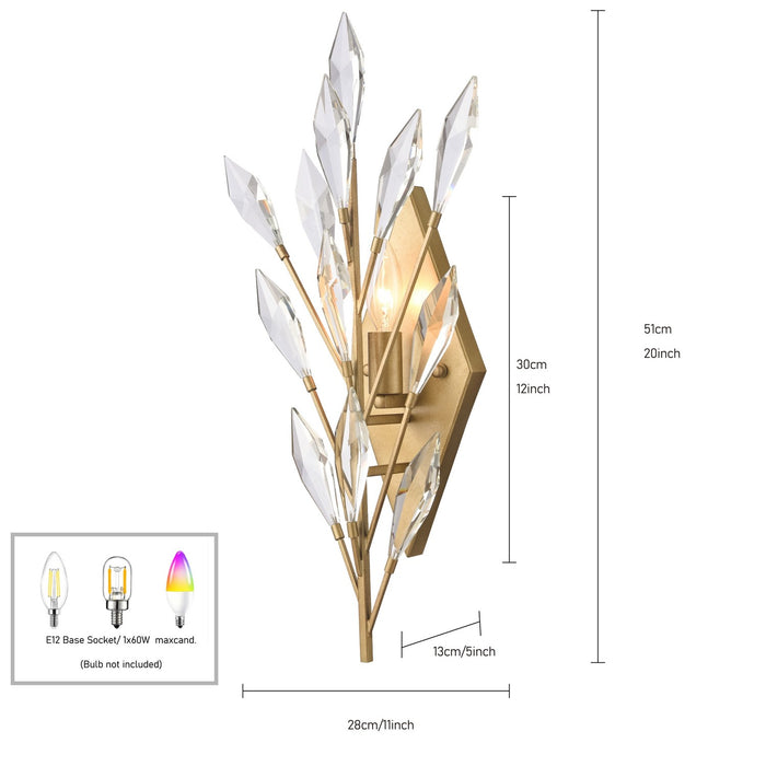 Arabela Lighting - 85423-1 - One Light Wall Sconce - Crystal Fusion - Peruvian Gold