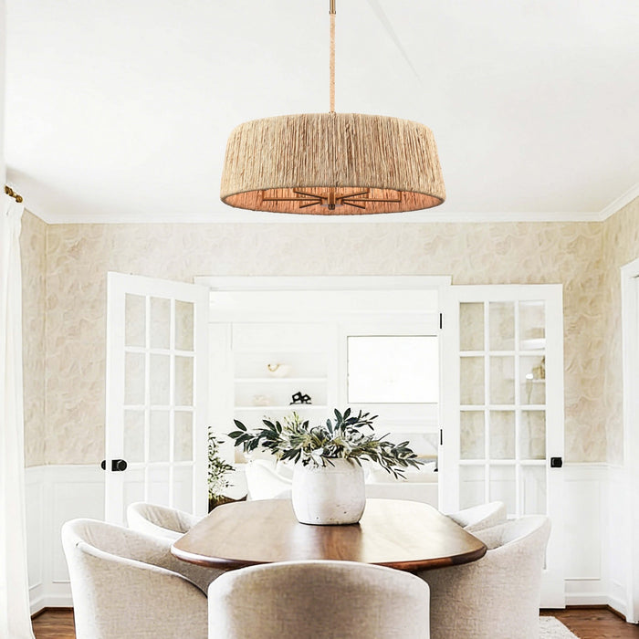 Arabela Lighting - 85434-6 - Six Light Pendant - Cabana - Lacquered Gold