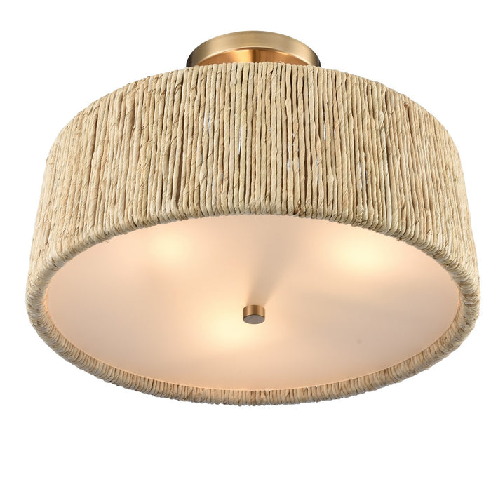 Arabela Lighting - 85437-3 - Three Light Semi Flush Mount - Cabana - Lacquered Gold