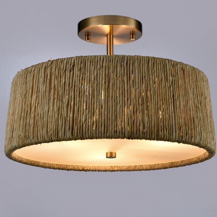 Arabela Lighting - 85437-3 - Three Light Semi Flush Mount - Cabana - Lacquered Gold