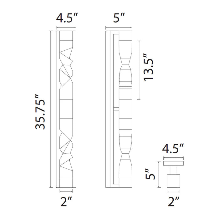 Zeev Lighting - VL11326-LED-36-2x2-PN - LED Vanity - Mamadim - Polished Nickel