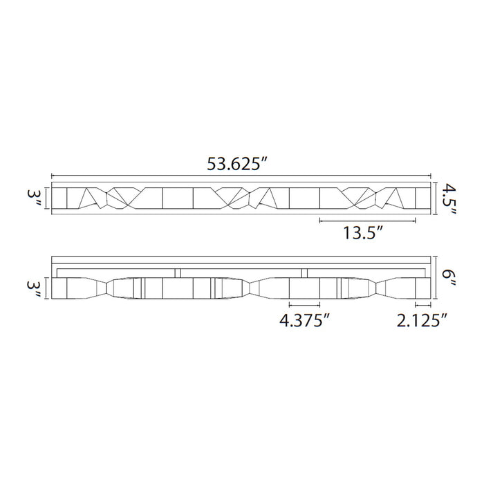 Zeev Lighting - VL11334-LED-54-3x3-AGB - LED Vanity - Mamadim - Aged Brass