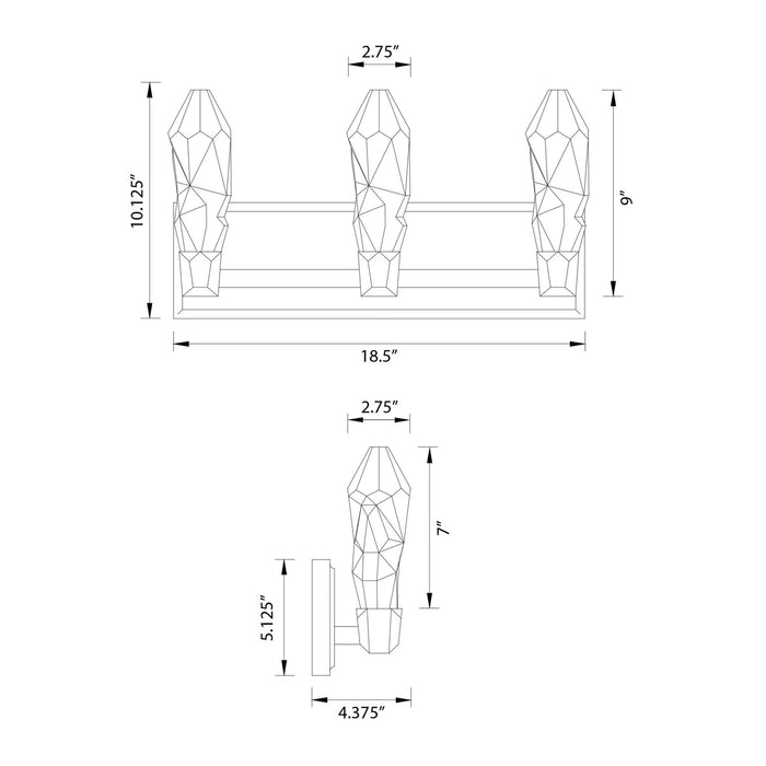 Zeev Lighting - VL11431-LED-3-AGB - LED Vanity - Angelus - Aged Brass