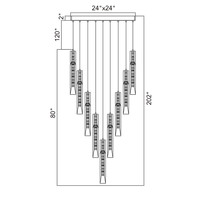 CWI Lighting - 1723P24-17-101 - LED Chandelier - Petra - Black