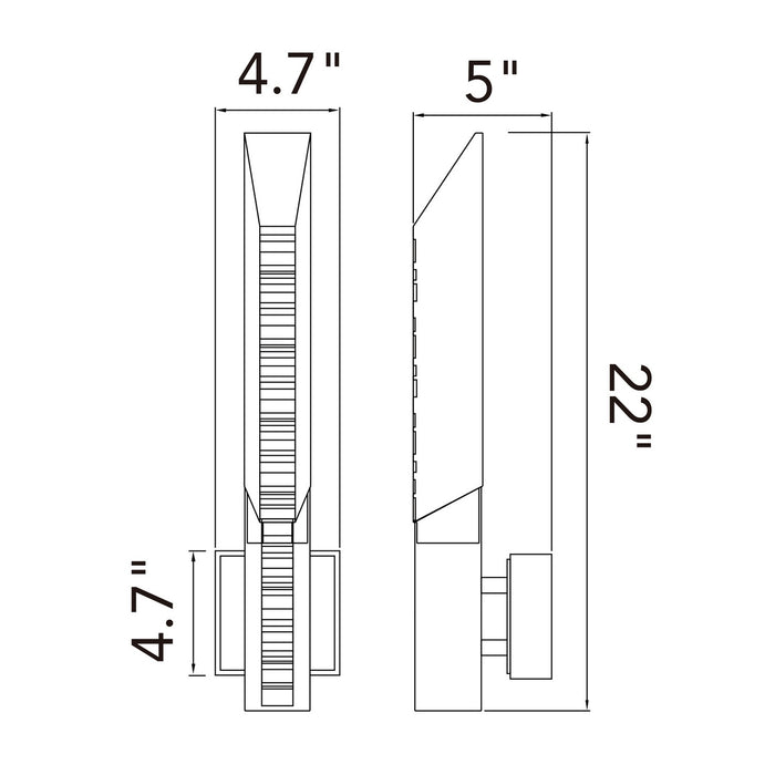 CWI Lighting - 1723W22-1-101-A - LED Wall Sconce - Petra - Sand Black