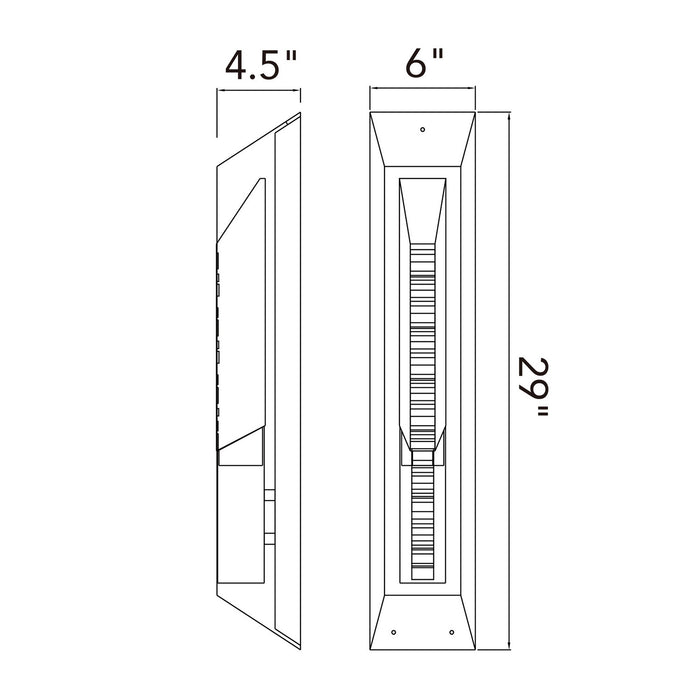 CWI Lighting - 1723W29-1-101-B - LED Outdoor Wall Mount - Petra - Sand Black