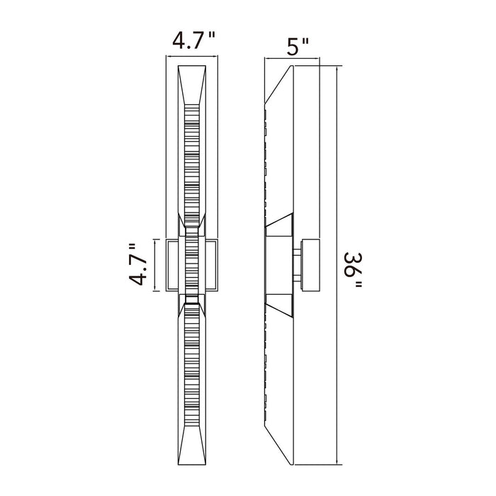 CWI Lighting - 1723W36-2-101-A - LED Wall Sconce - Petra - Sand Black