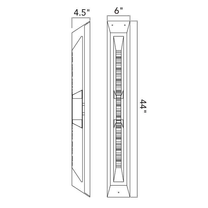 CWI Lighting - 1723W44-2-101-B - LED Outdoor Wall Mount - Petra - Sand Black