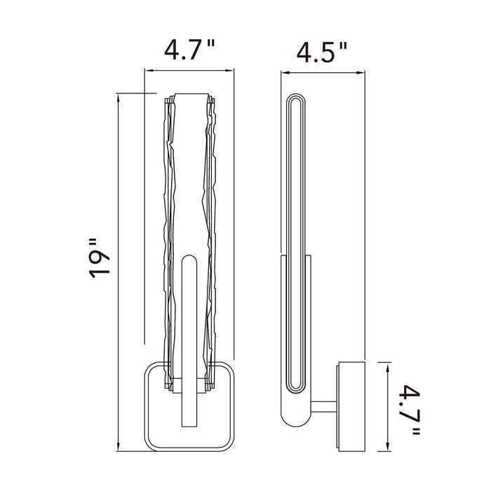 CWI Lighting - 1725W19-1-101-A - LED Wall Sconce - Curva - Sand Black