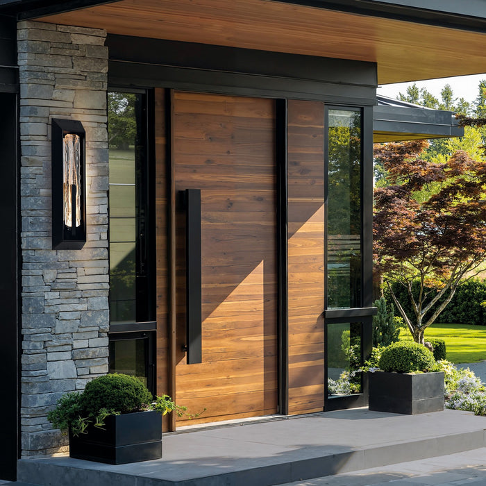 CWI Lighting - 1725W24-1-101-B - LED Outdoor Wall Mount - Curva - Sand Black