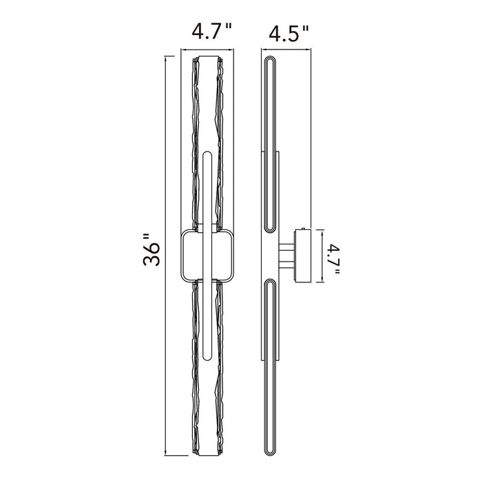 CWI Lighting - 1725W36-2-624 - LED Vanity - Curva - Brass