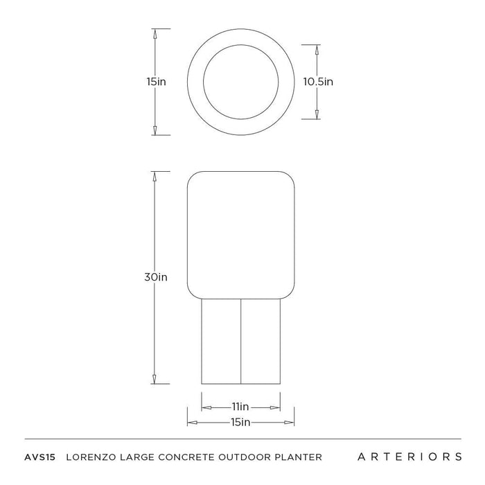Arteriors - AVS15 - Outdoor Planter - Lorenzo - Matte Black