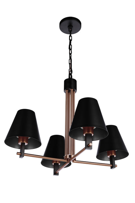 Craftmade - 60924-FBSB - Four Light Chandelier - Blake - Flat Black/Satin Brass
