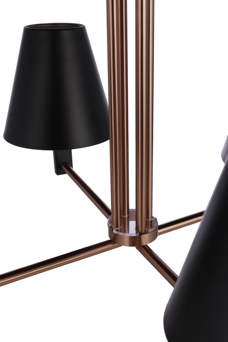 Craftmade - 60924-FBSB - Four Light Chandelier - Blake - Flat Black/Satin Brass