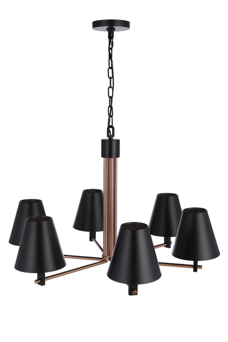 Craftmade - 60926-FBSB - Six Light Chandelier - Blake - Flat Black/Satin Brass