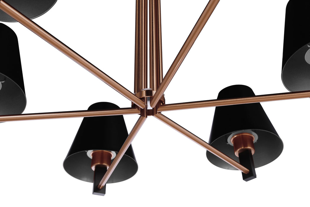Craftmade - 60926-FBSB - Six Light Chandelier - Blake - Flat Black/Satin Brass