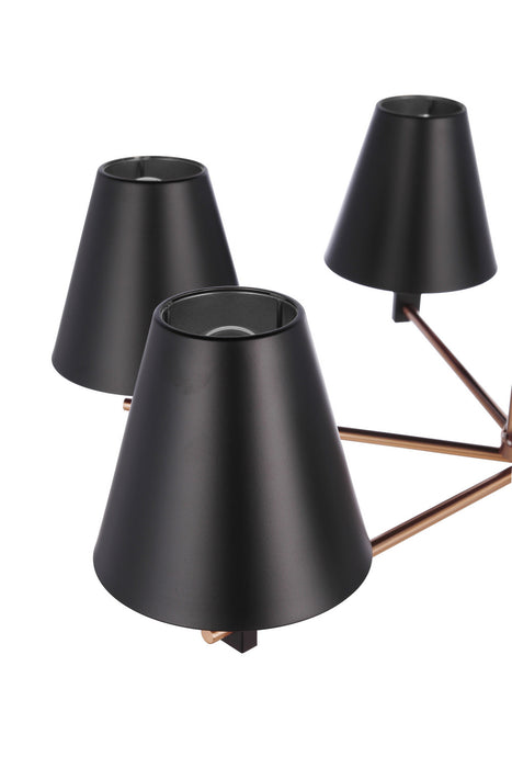 Craftmade - 60926-FBSB - Six Light Chandelier - Blake - Flat Black/Satin Brass