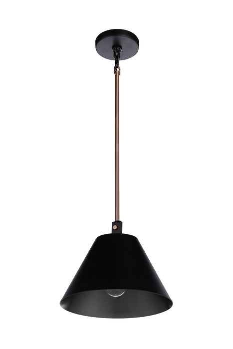 Craftmade - 60991-FBSB - One Light Pendant - Blake - Flat Black/Satin Brass