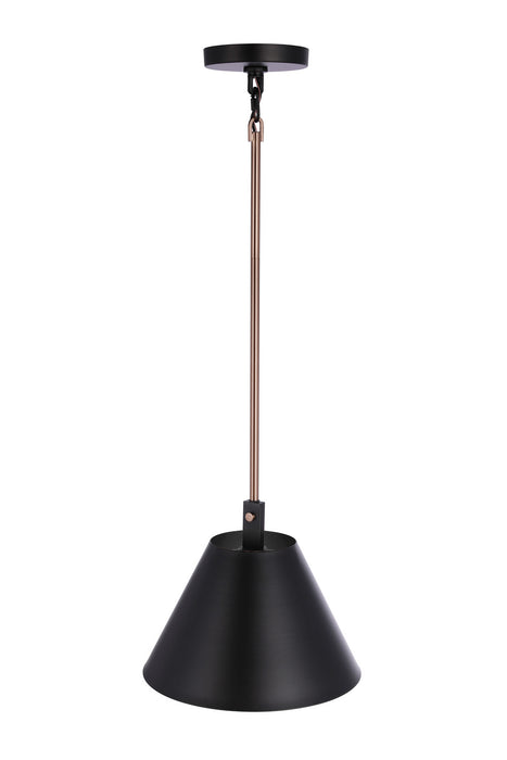 Craftmade - 60991-FBSB - One Light Pendant - Blake - Flat Black/Satin Brass
