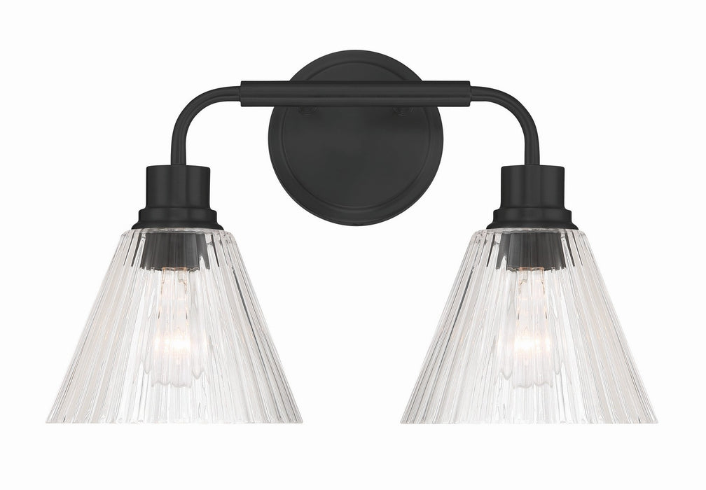 Craftmade - 61102-FB - Two Light Vanity - Pleated - Flat Black