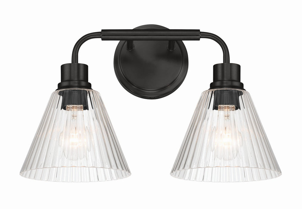 Craftmade - 61102-FB - Two Light Vanity - Pleated - Flat Black