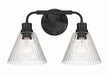 Craftmade - 61102-FB - Two Light Vanity - Pleated - Flat Black