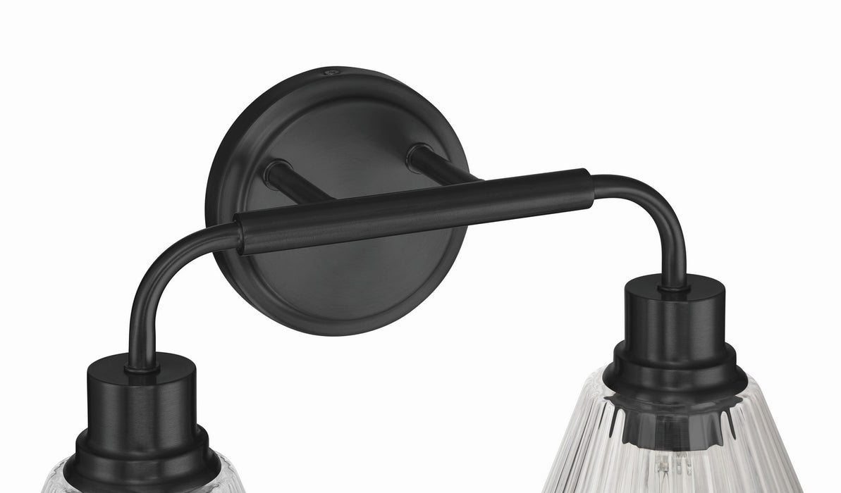 Craftmade - 61102-FB - Two Light Vanity - Pleated - Flat Black