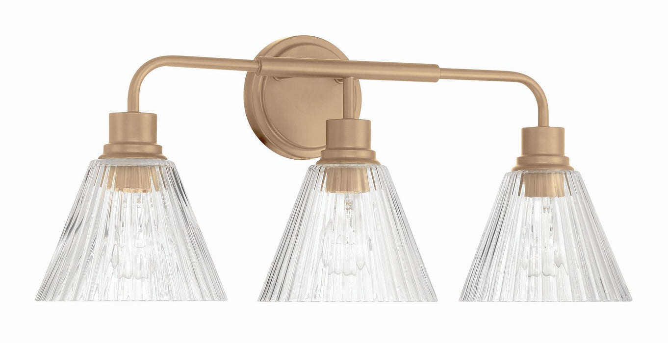 Craftmade - 61103-CPZ - Three Light Vanity - Pleated - Premium Bronze