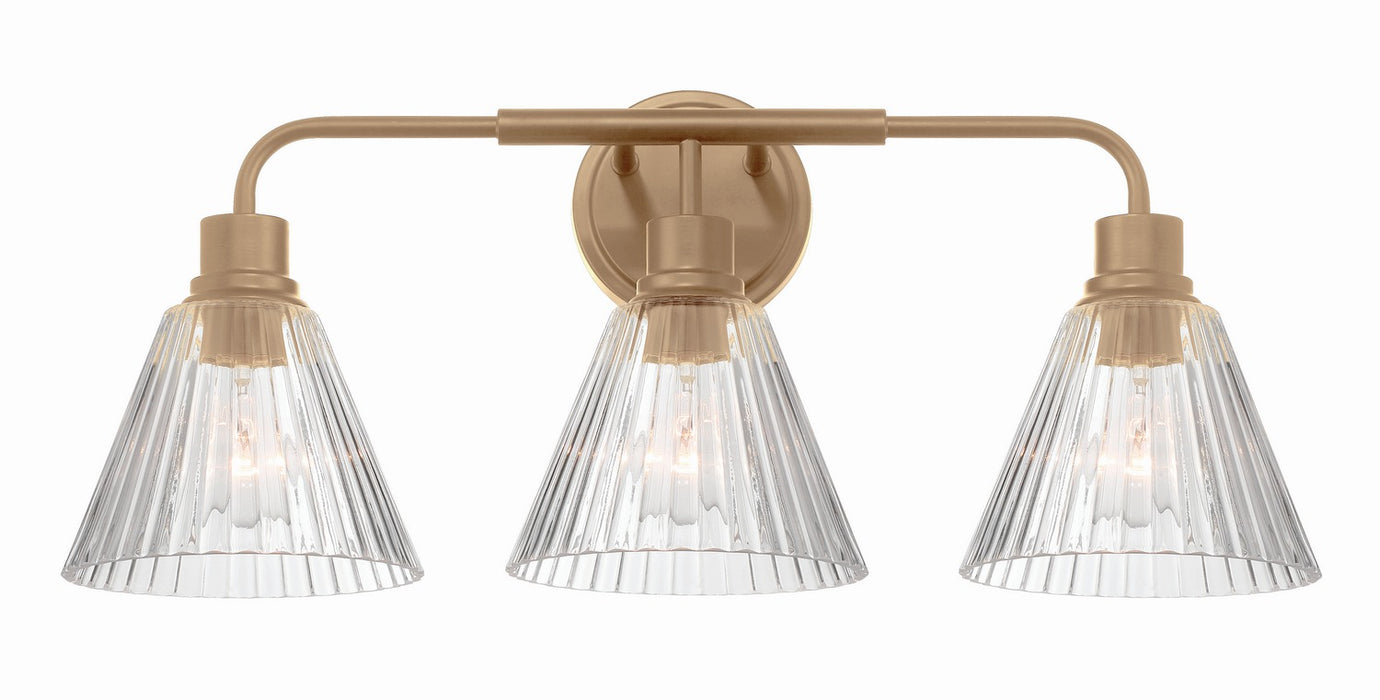 Craftmade - 61103-CPZ - Three Light Vanity - Pleated - Premium Bronze