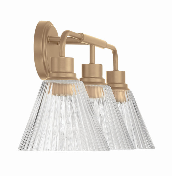 Craftmade - 61103-CPZ - Three Light Vanity - Pleated - Premium Bronze