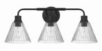 Craftmade - 61103-FB - Three Light Vanity - Pleated - Flat Black