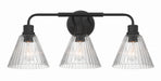 Craftmade - 61103-FB - Three Light Vanity - Pleated - Flat Black
