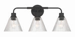 Craftmade - 61103-FB - Three Light Vanity - Pleated - Flat Black