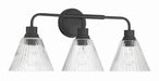 Craftmade - 61103-FB - Three Light Vanity - Pleated - Flat Black