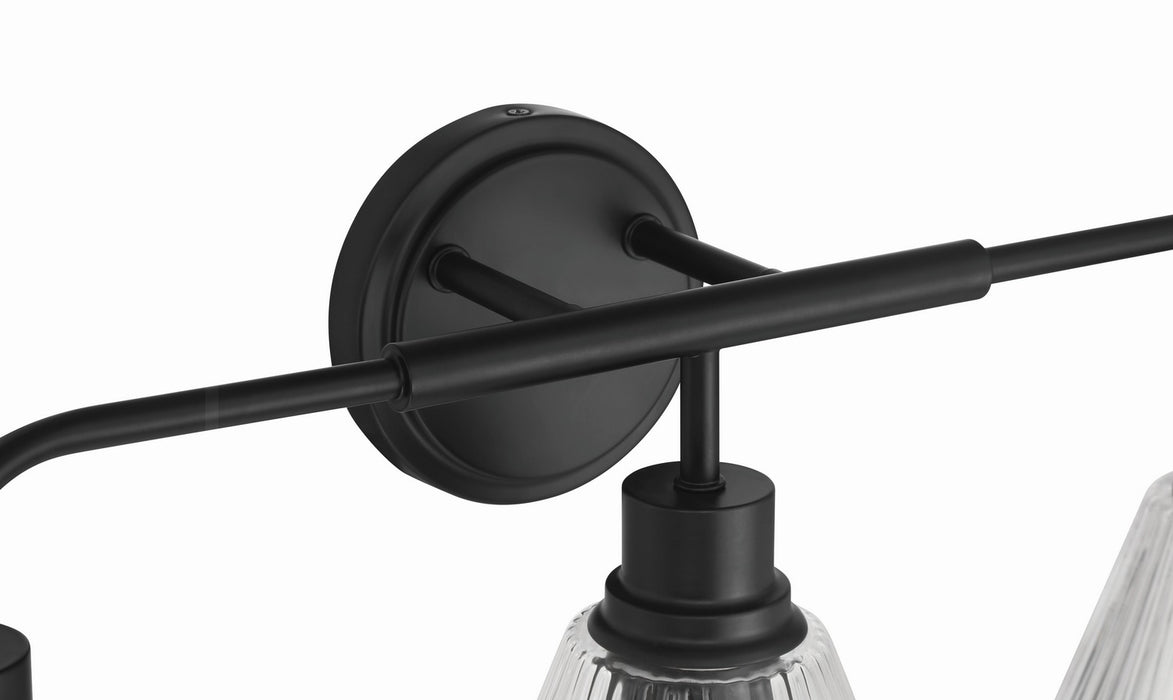 Craftmade - 61103-FB - Three Light Vanity - Pleated - Flat Black