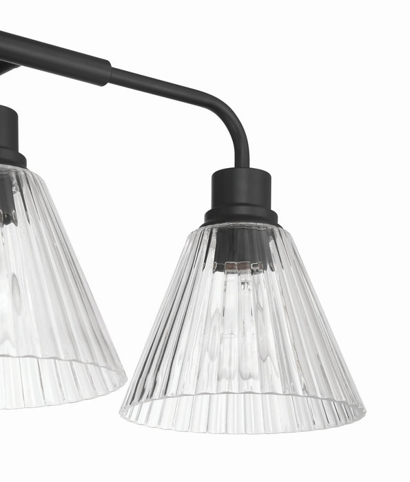 Craftmade - 61103-FB - Three Light Vanity - Pleated - Flat Black