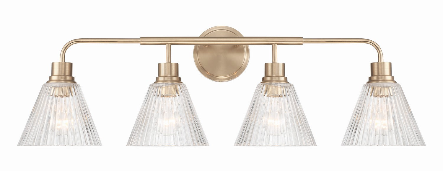 Craftmade - 61104-CPZ - Four Light Vanity - Pleated - Premium Bronze