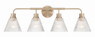 Craftmade - 61104-CPZ - Four Light Vanity - Pleated - Premium Bronze
