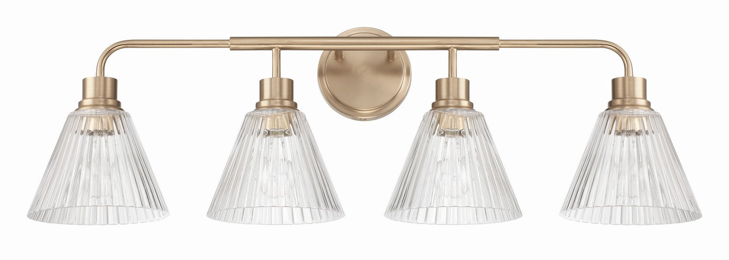 Craftmade - 61104-CPZ - Four Light Vanity - Pleated - Premium Bronze